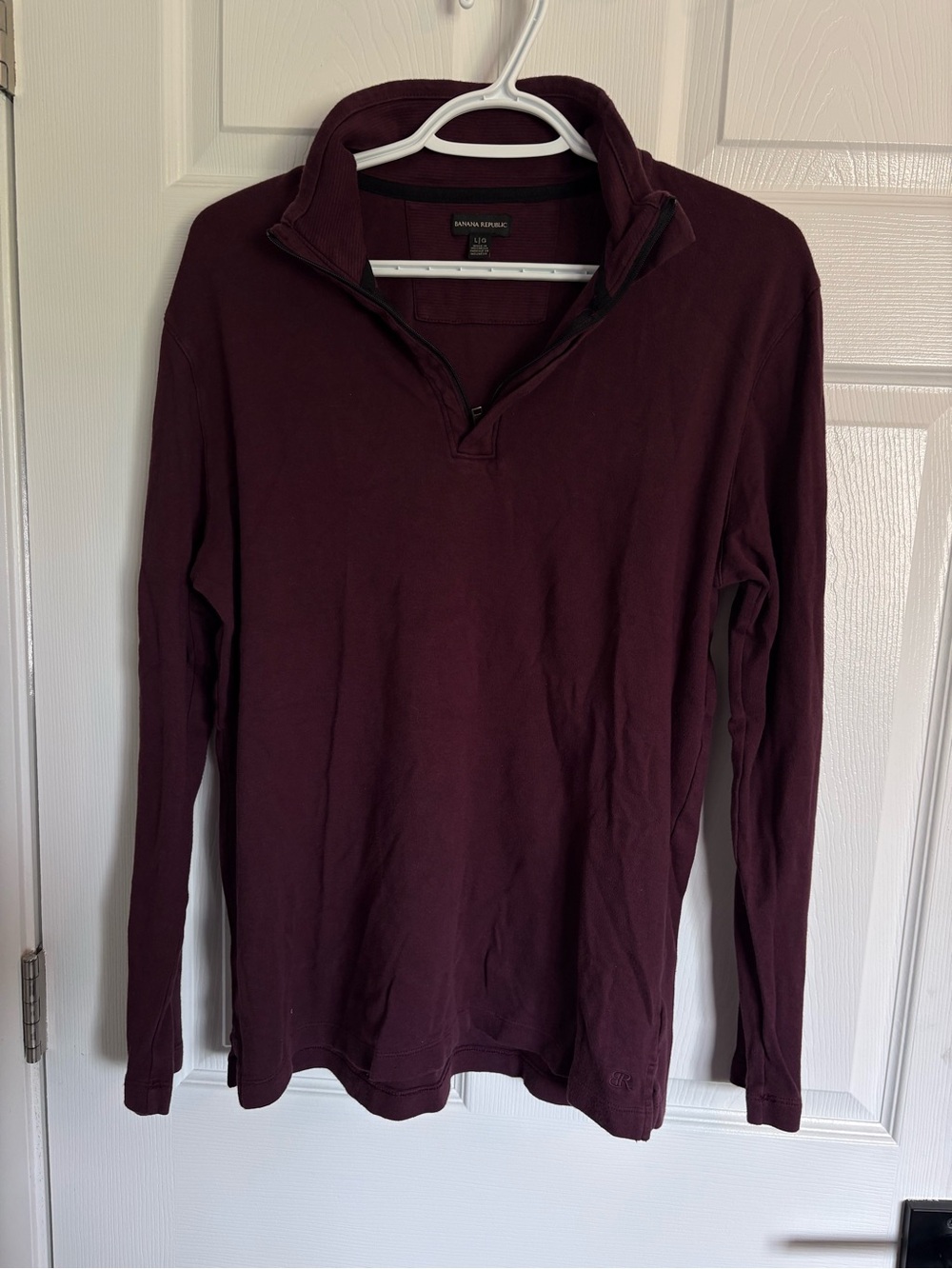 Banana Republic Men’s Burgundy Zip-Neck Sweater